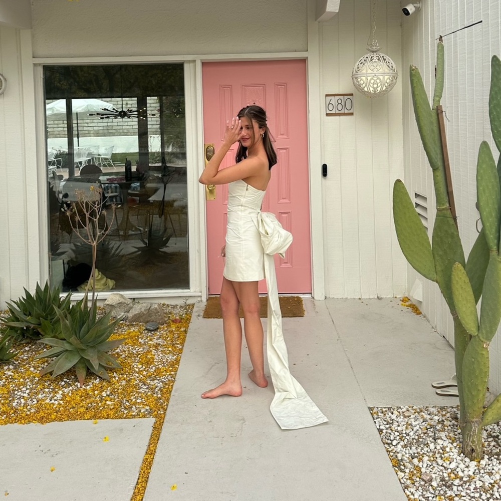 Rotate BOW-EMBELLISHED STRAPLESS MINIDRESS - Picture 13 of 16